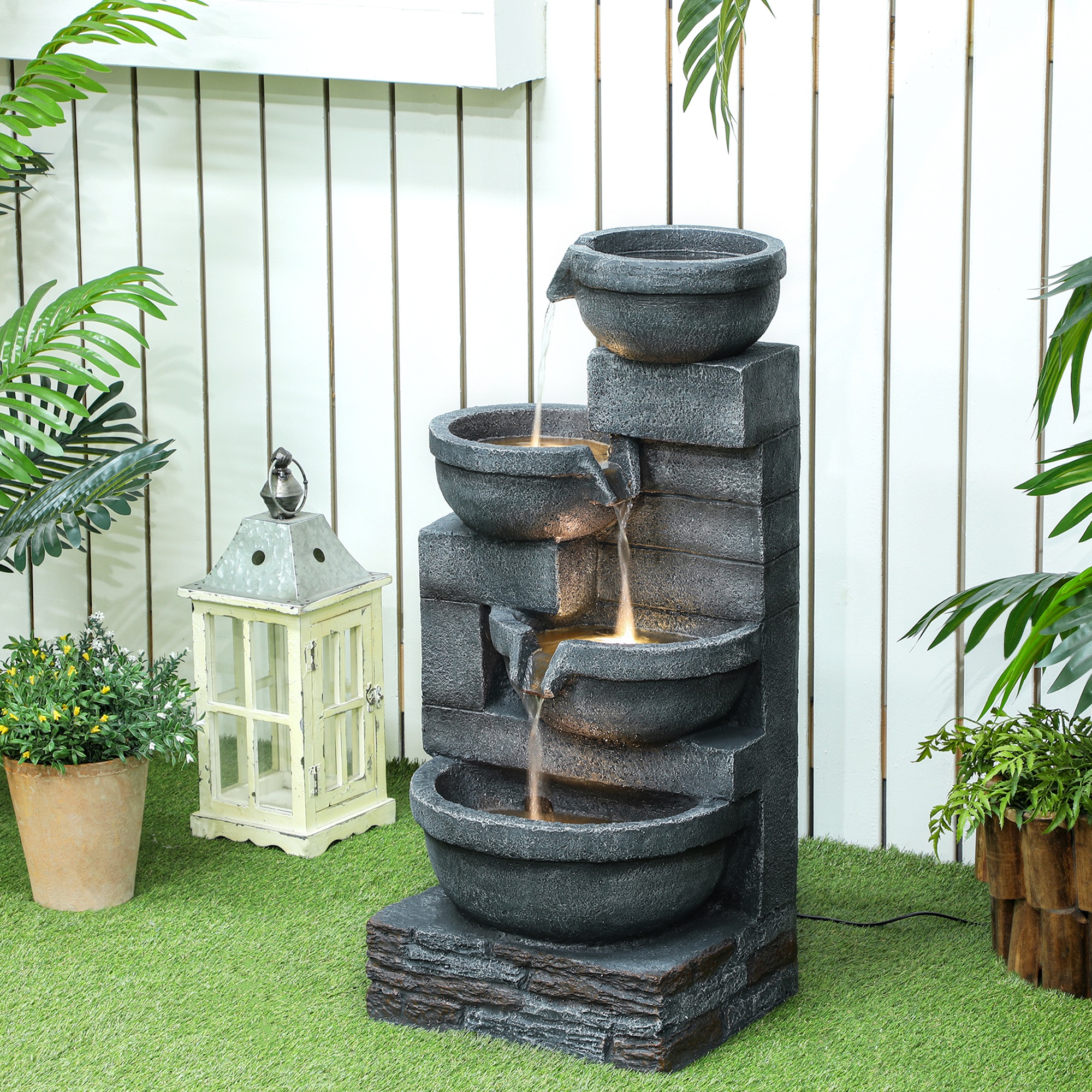 30 Inch Tall Outdoor Waterfall - Outdoor Zen Lighting recension och pris