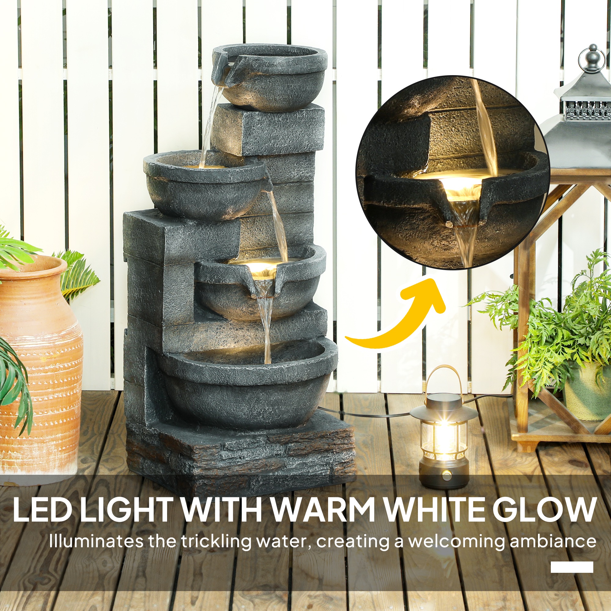 30 Inch Tall Outdoor Waterfall - Outdoor Zen Lighting recension och pris