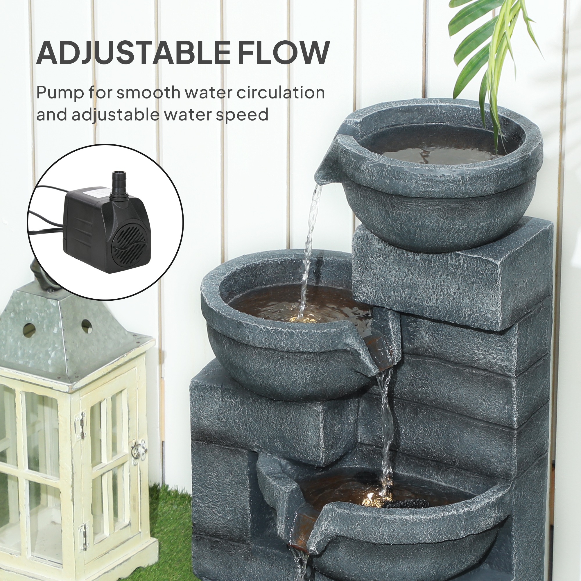 30 Inch Tall Outdoor Waterfall - Outdoor Zen Lighting recension och pris
