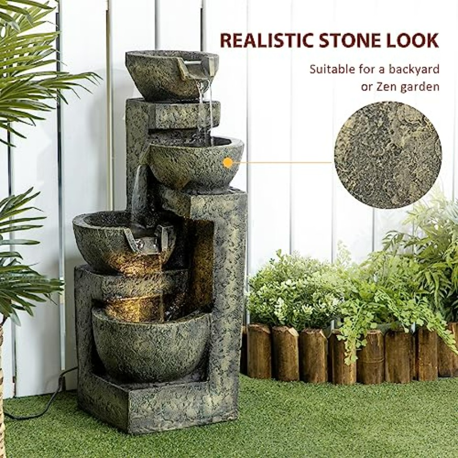 Outdoor Fountain with 4-Tier S - Outdoor Zen Lighting recension och pris