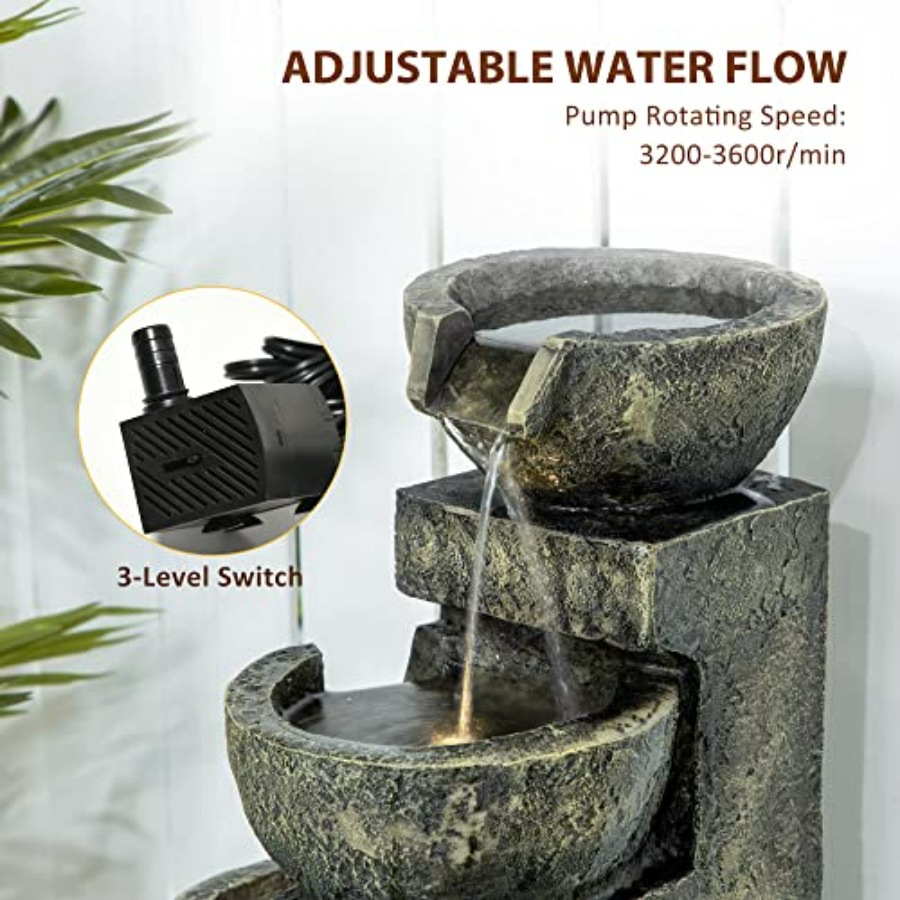 Outdoor Fountain with 4-Tier S - Outdoor Zen Lighting recension och pris