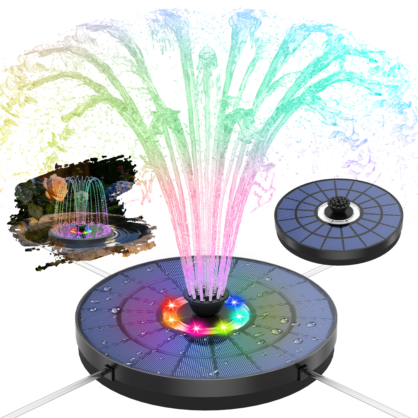 5.5W solar powered fountain wi - Outdoor Lighting Battery Powered recension och pris