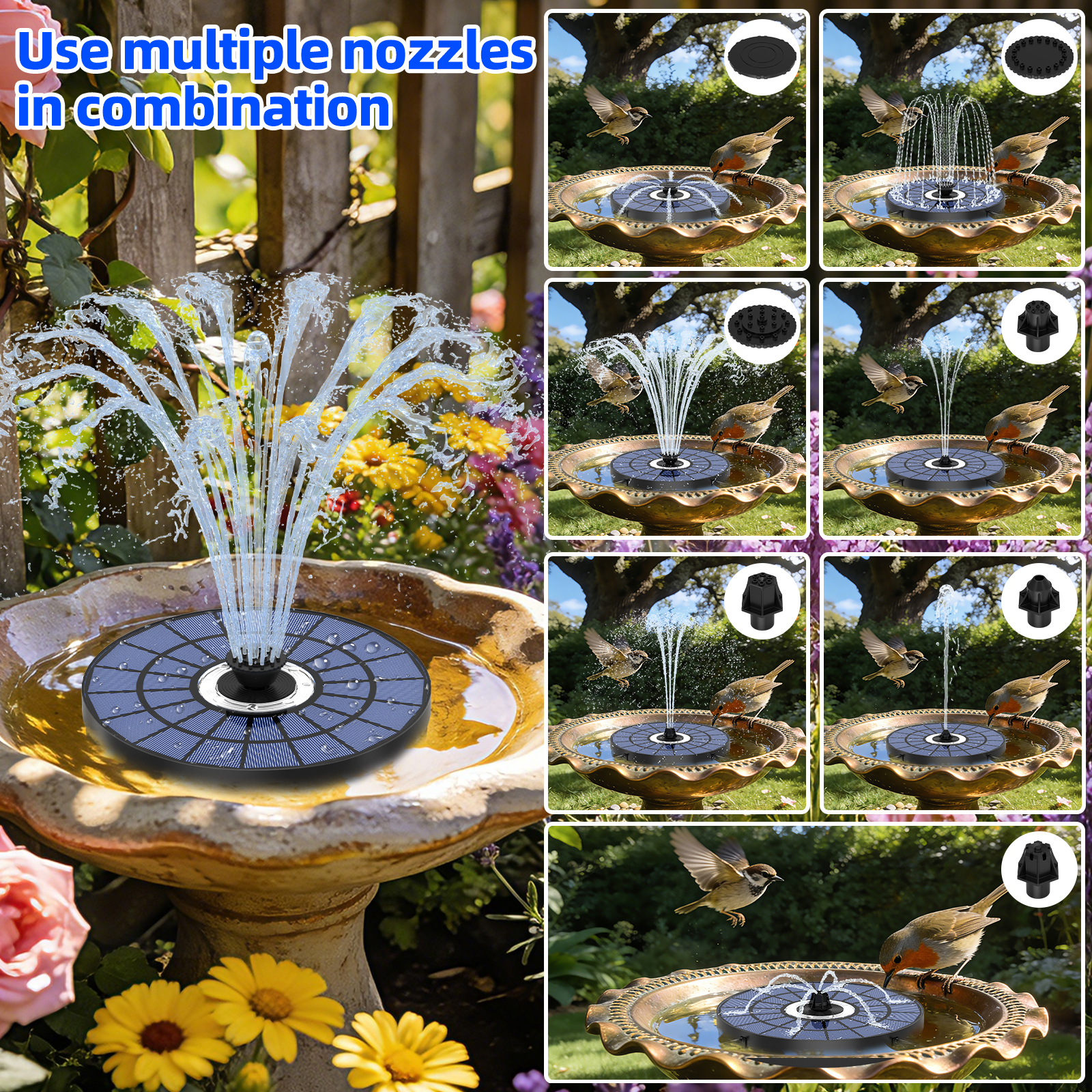 5.5W solar powered fountain wi - Outdoor Lighting Battery Powered recension och pris