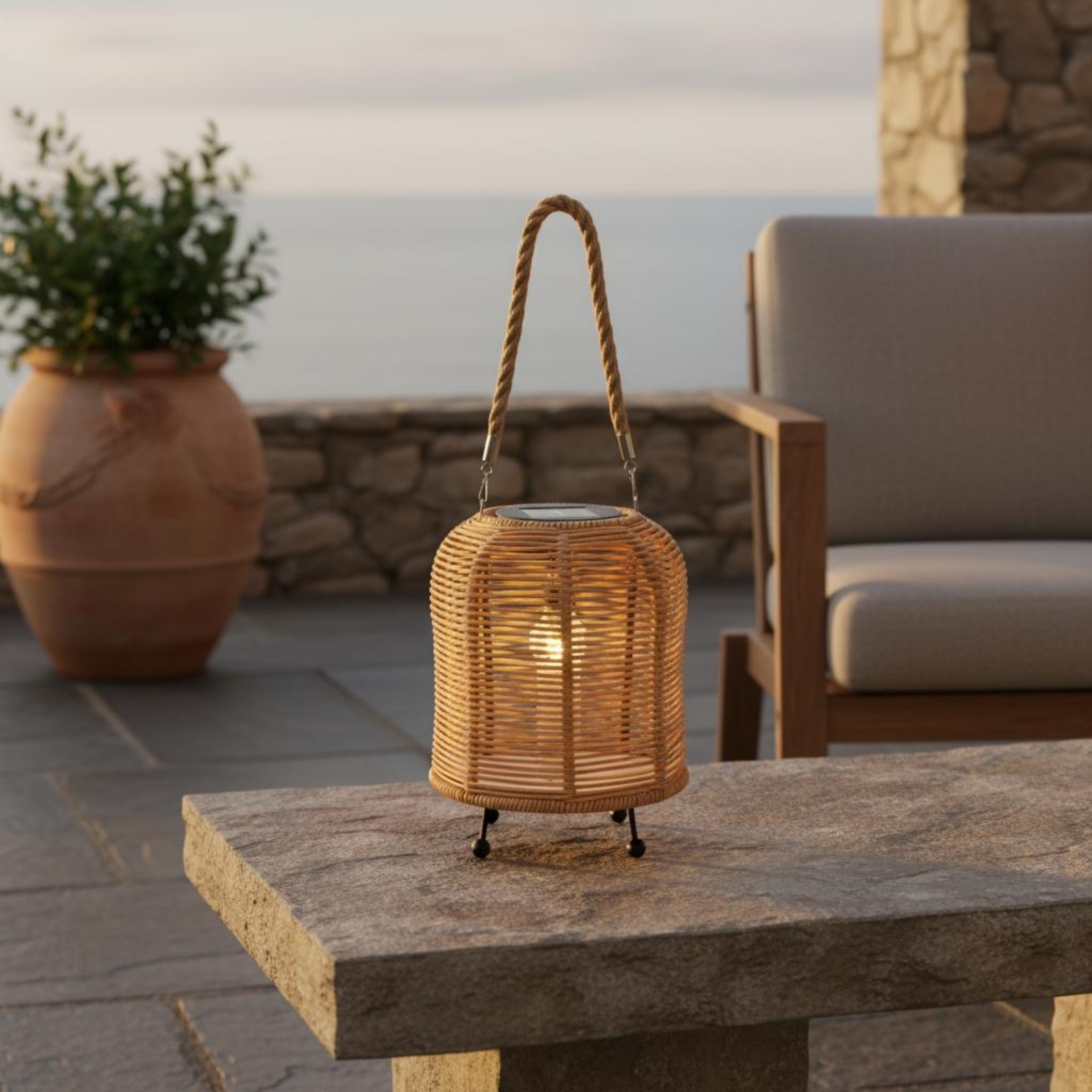 Handwoven Solar Lantern Warm L - Outdoor Lighting Battery Powered recension och pris