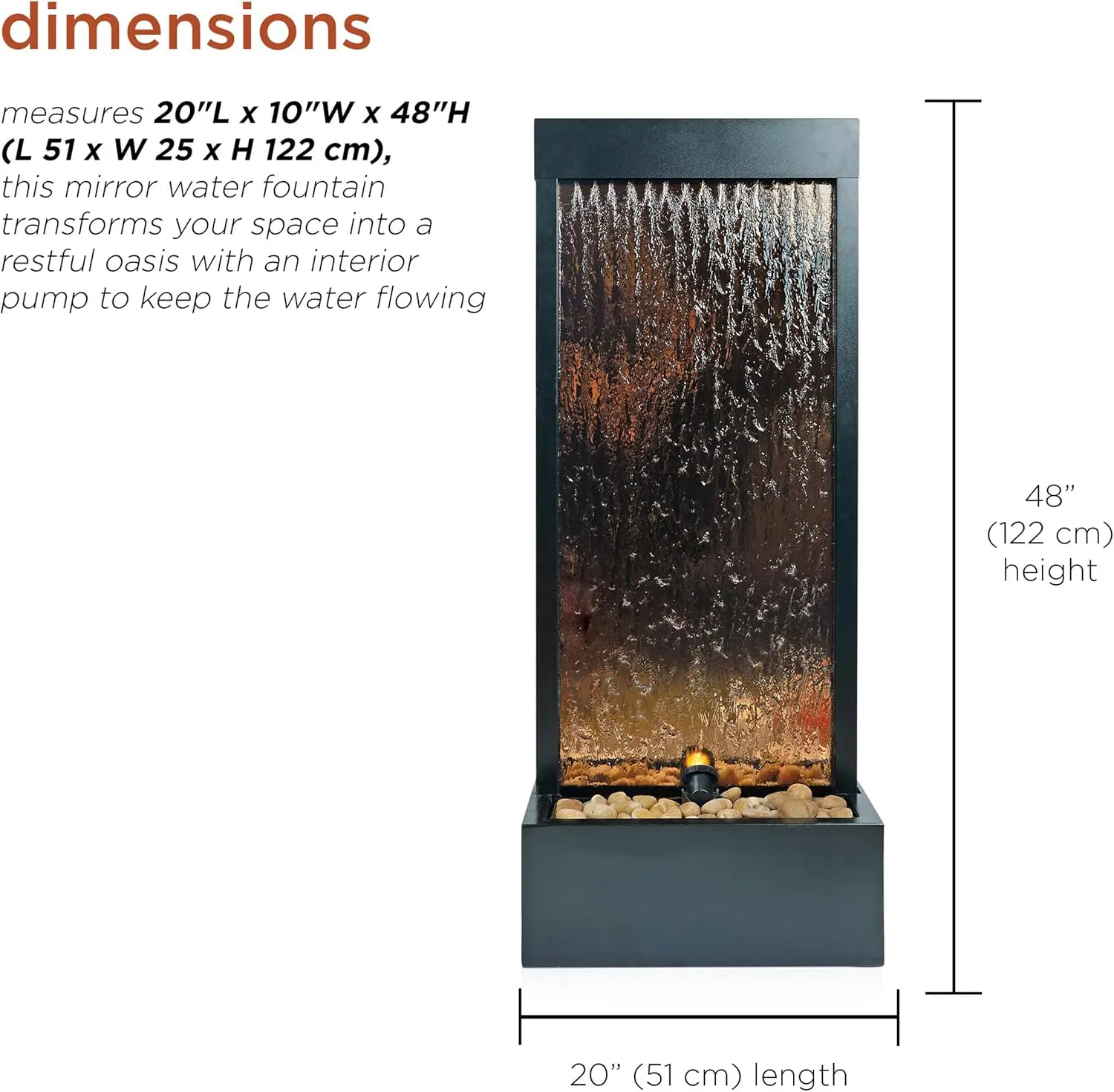 - Mirror Waterfall Fountain wi - Outdoor Zen Lighting recension och pris