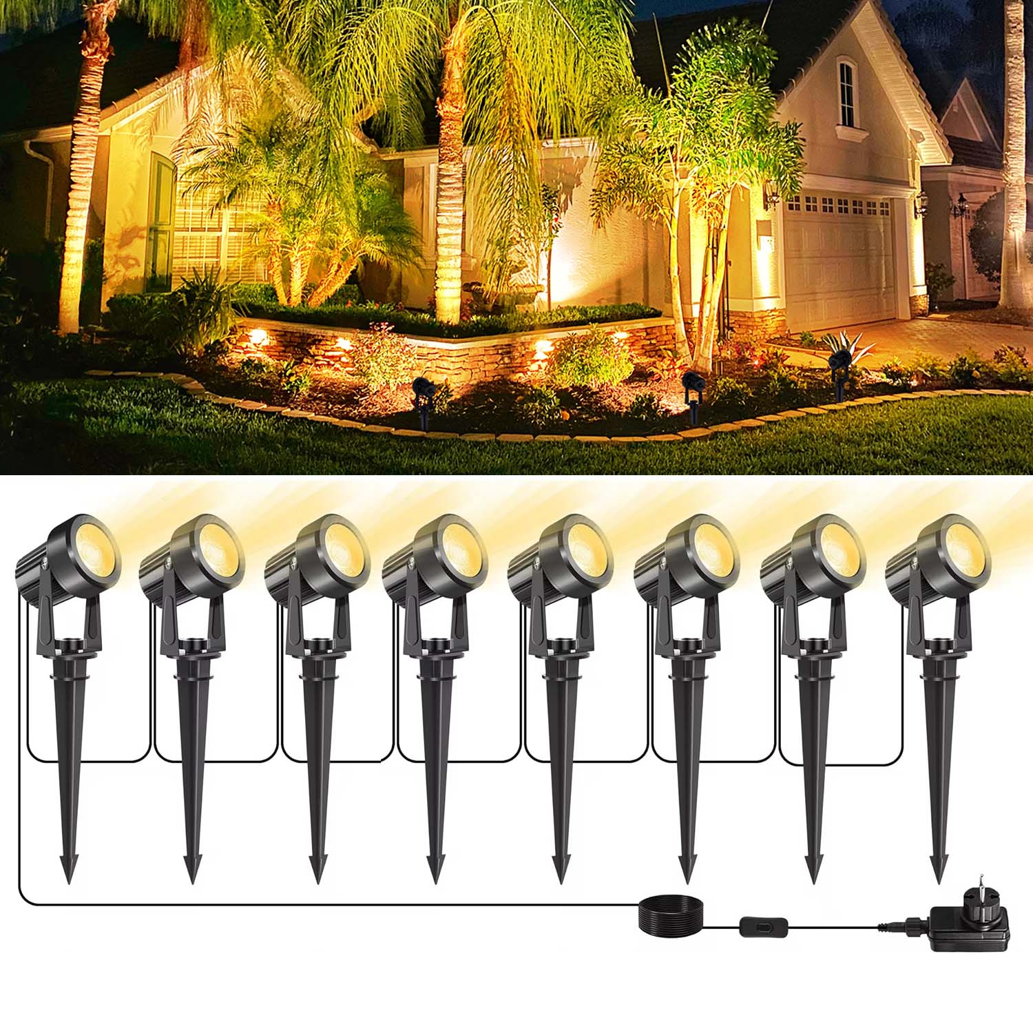 4/6/8LEDS 3000K Outdoor Spotli - Outdoor Lighting Voltage recension och pris