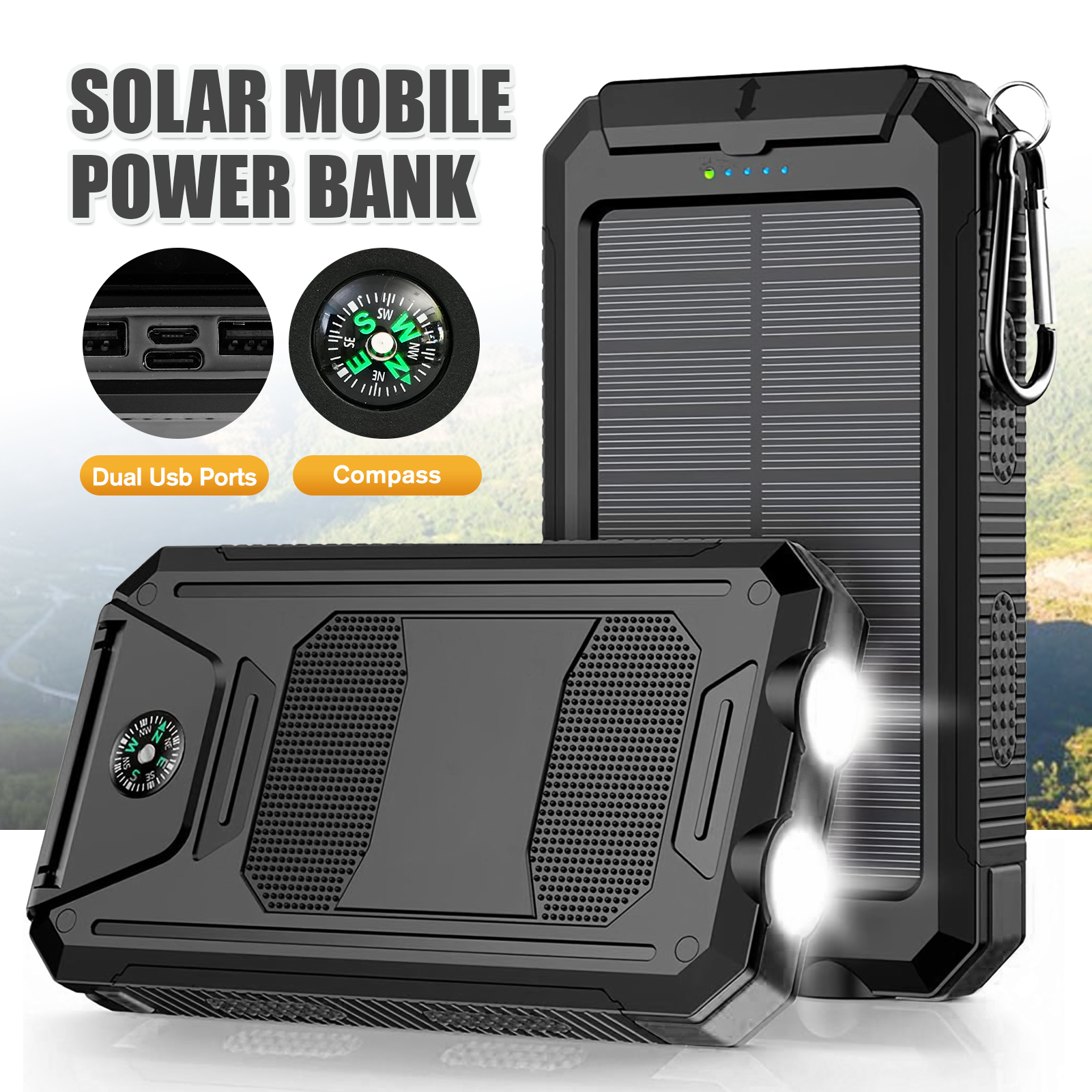 10000mAh Solar Power Bank Port - Outdoor Lighting Transformer recension och pris