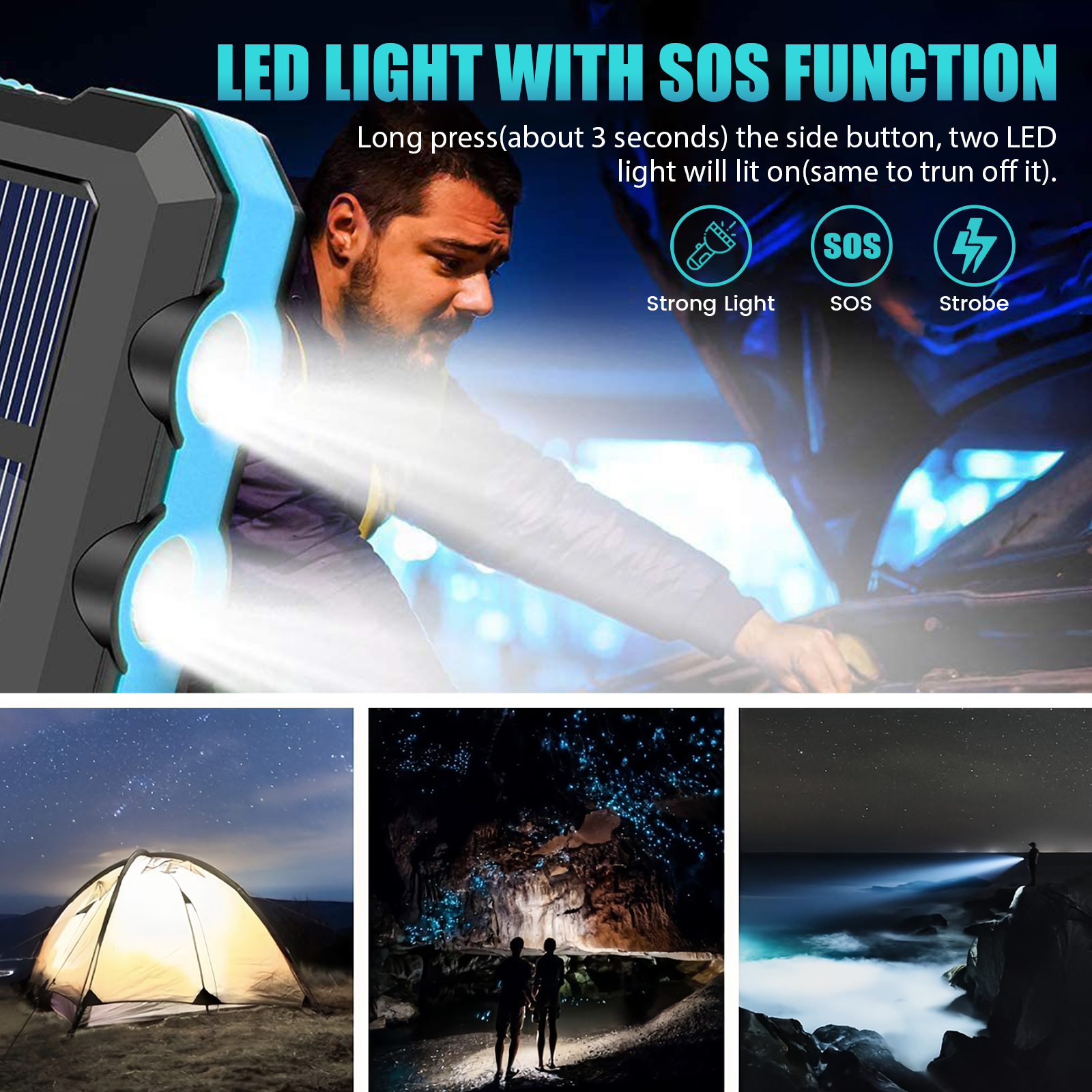 10000mAh Solar Power Bank Port - Outdoor Lighting Transformer recension och pris