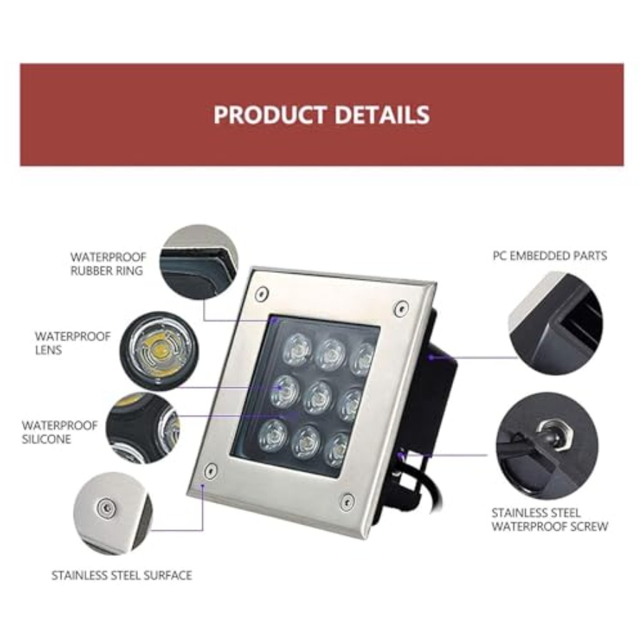 Led Buried Lights - Square Out - Outdoor Lighting Recessed recension och pris