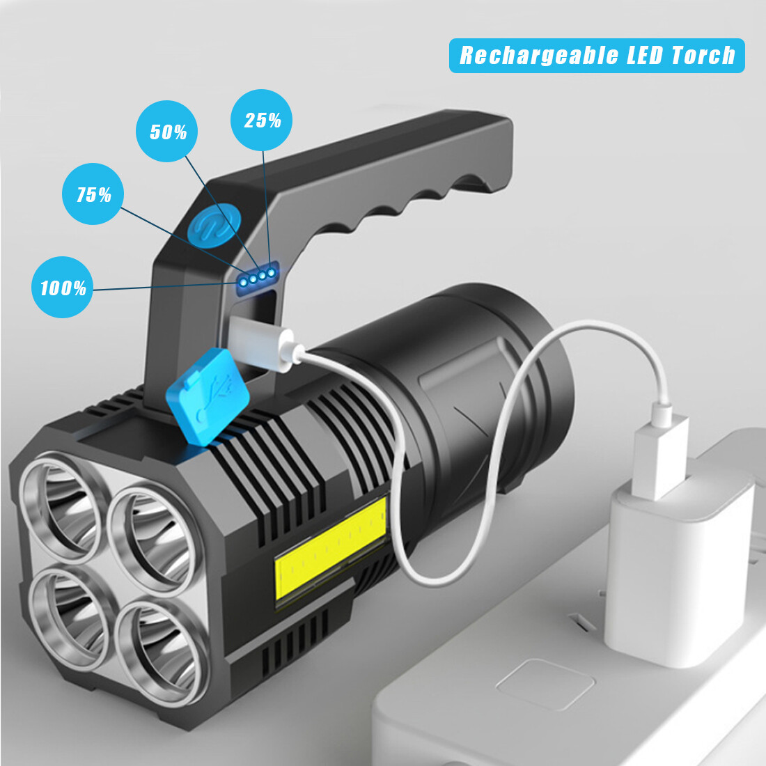USB Rechargeable Handheld LED  - Outdoor Lighting Spotlight recension och pris