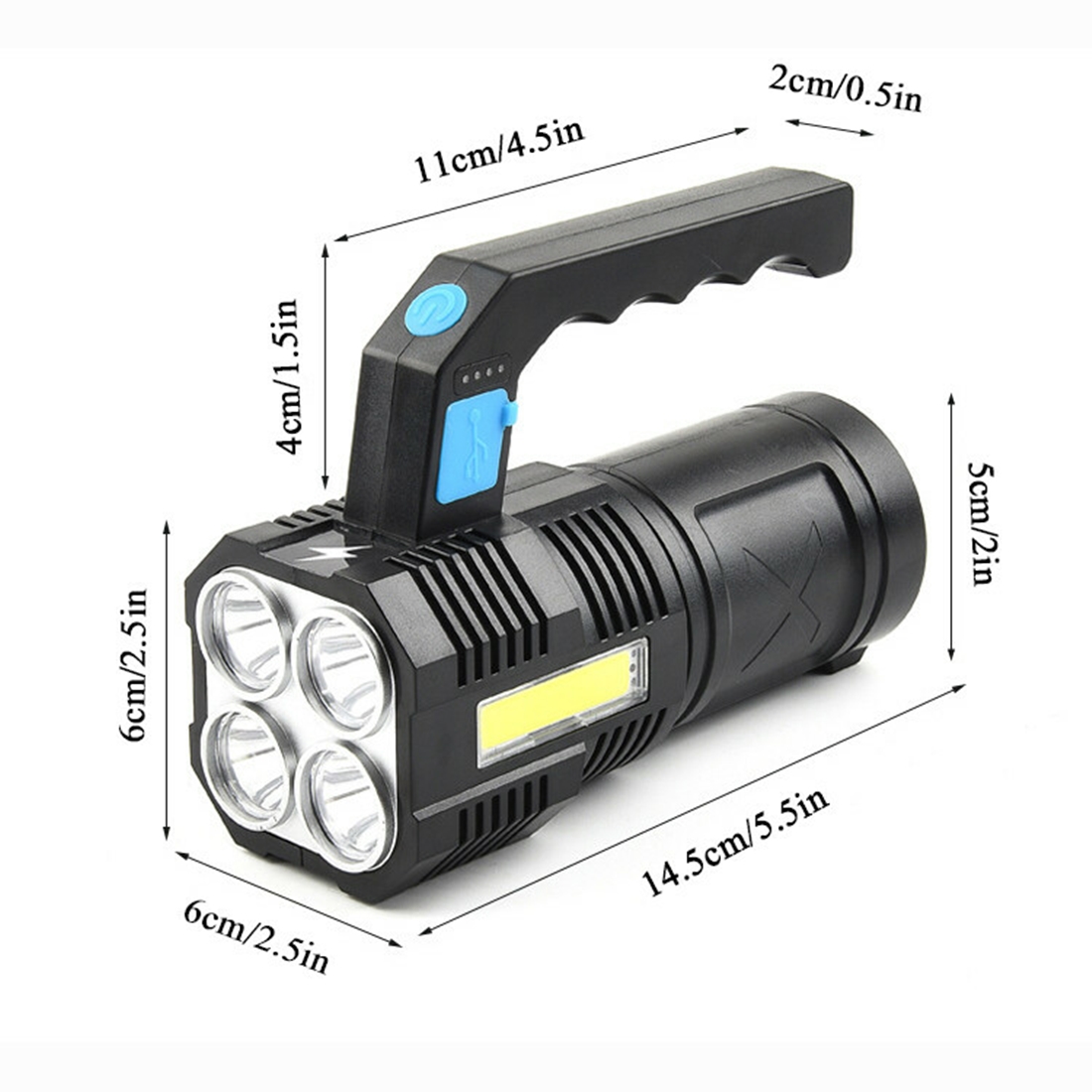 USB Rechargeable Handheld LED  - Outdoor Lighting Spotlight recension och pris