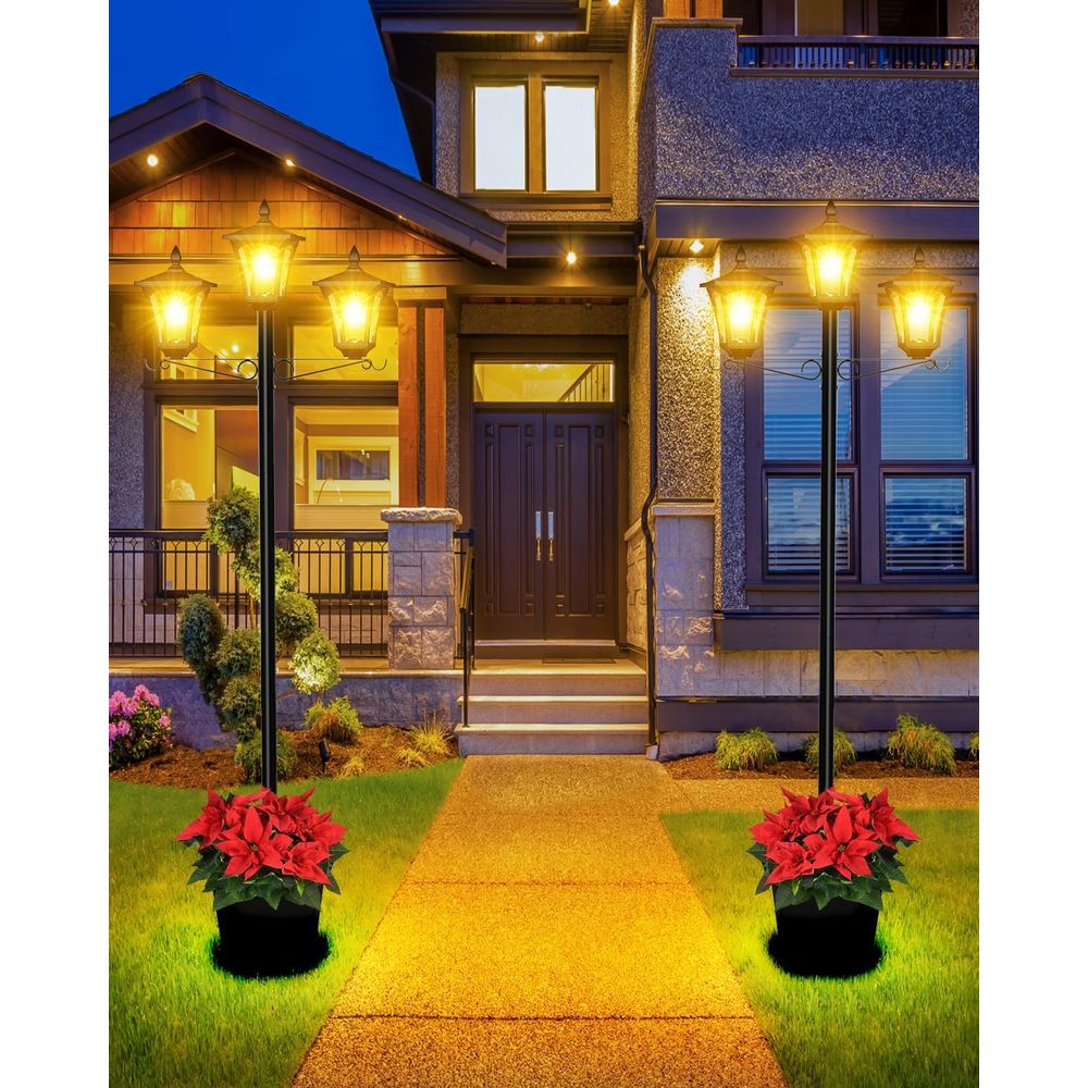 3-Head Solar Lamp Post Light,  - Outdoor Lighting Driveway recension och pris