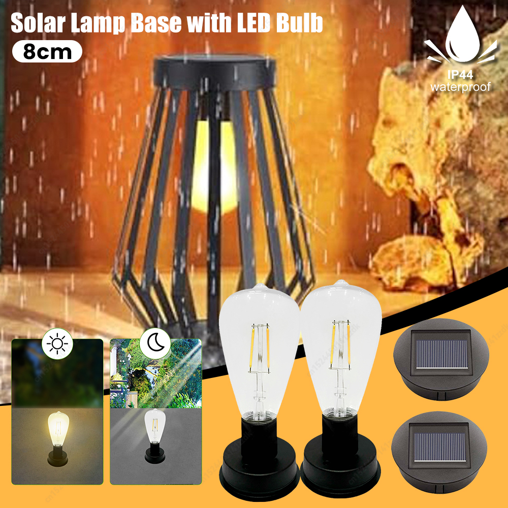 1/2PCS Solar Lamp Base with LE - Outdoor Lighting Replacement Parts recension och pris