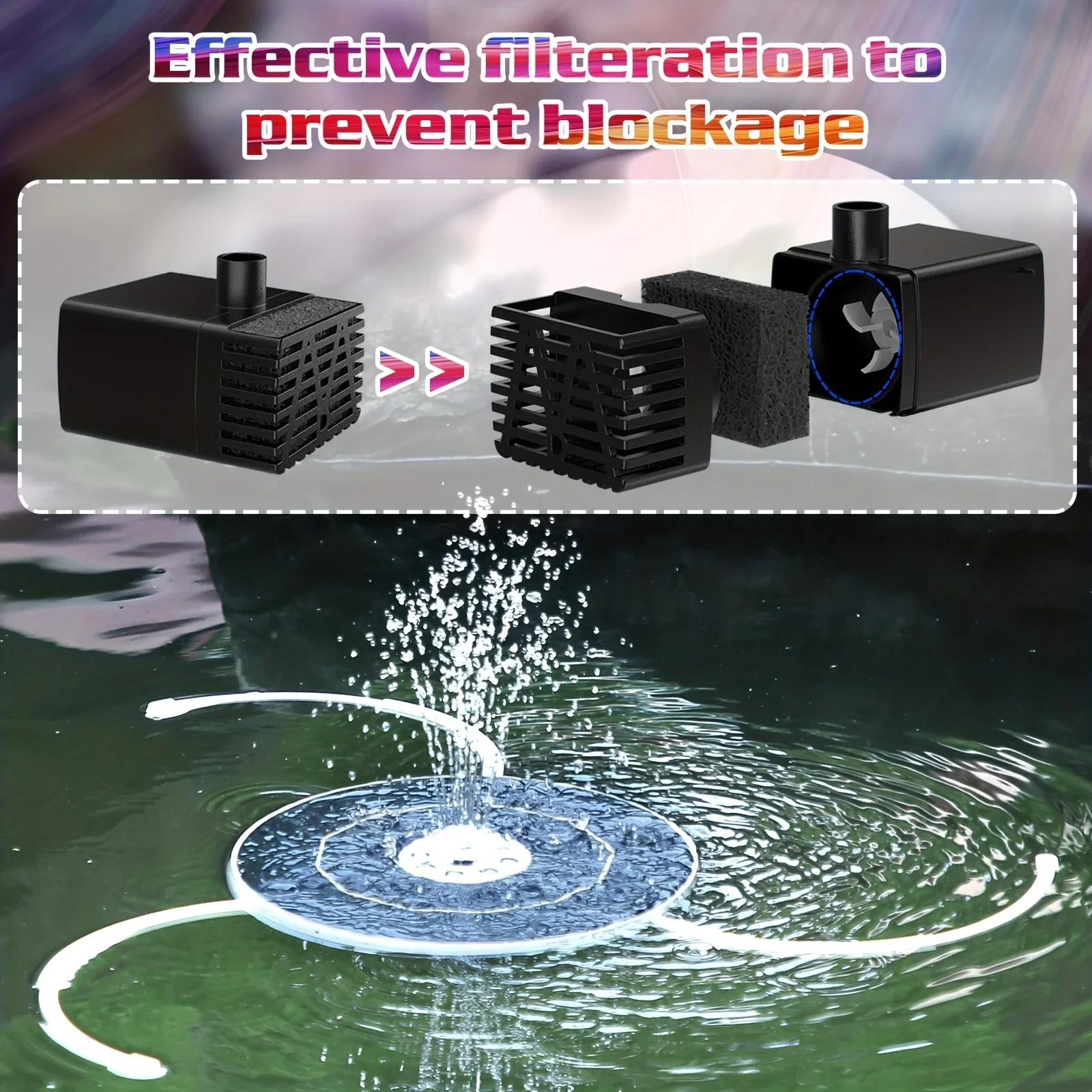 6.5W LED Solar Fountain Pump w - Outdoor Lighting Transformer recension och pris