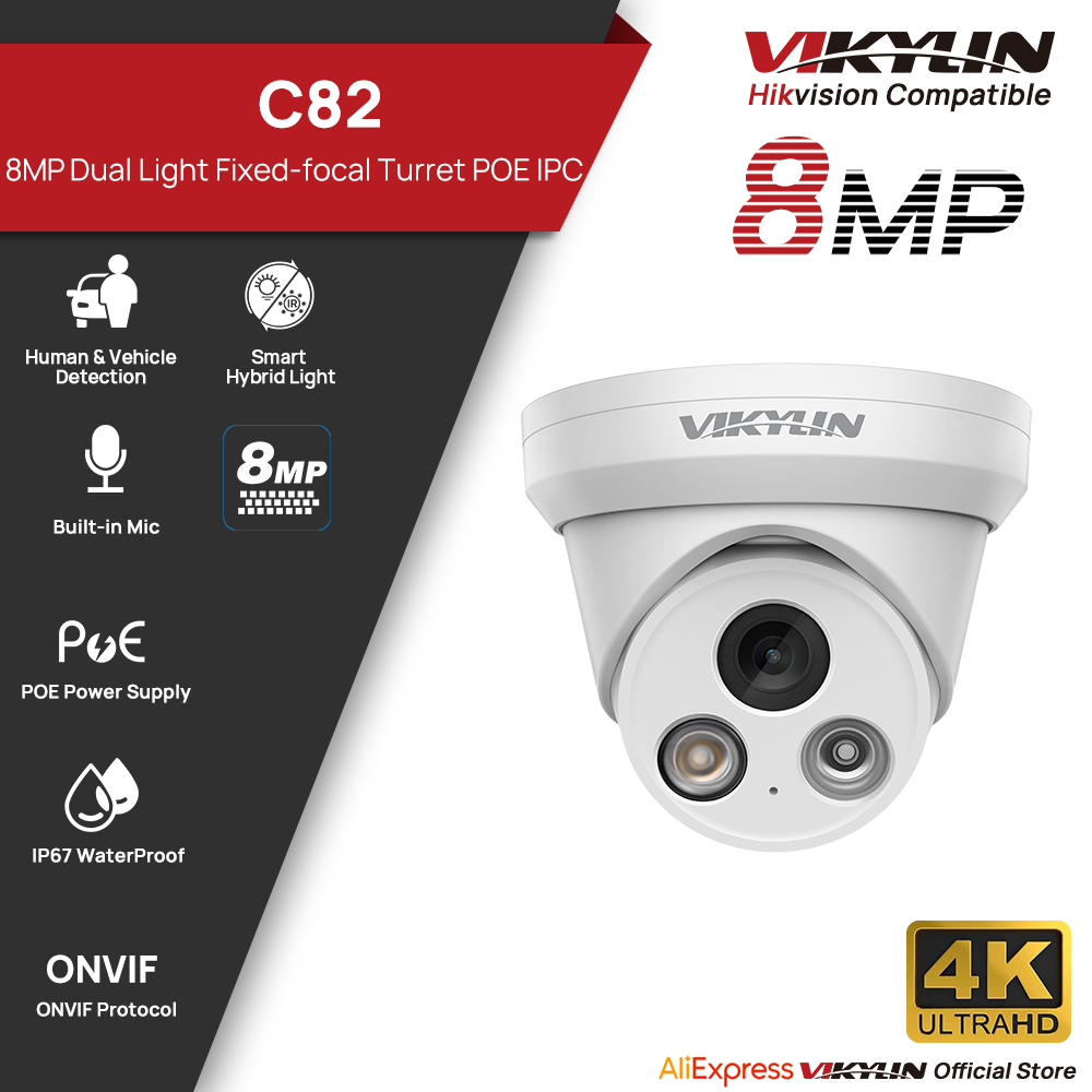 VIKYLIN 8MP 4K Dual Light IP C - Outdoor Lighting Mains Powered recension och pris